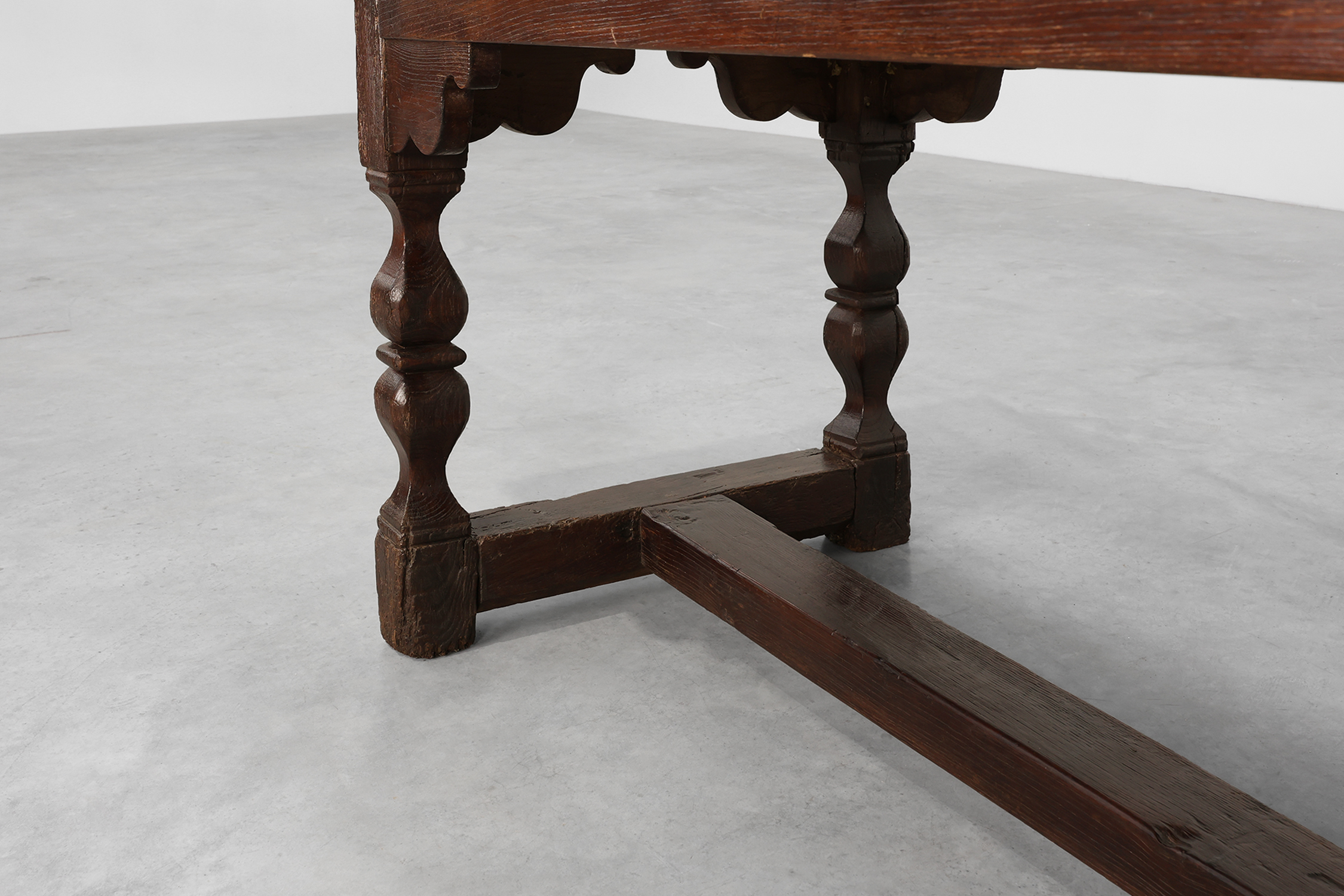 17th‑Century Flemish Solid Oak Monastery Table, Belgiumthumbnail